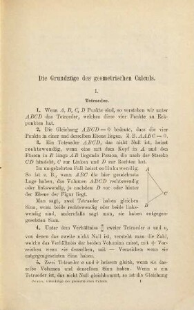 Die Grundzüge des geometrischen Calculs