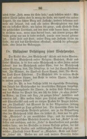 Dr. Philippsons Bethätigung seines Wahrspruches.