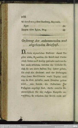 Ordnung der ankommenden und abgehenden Briefpost