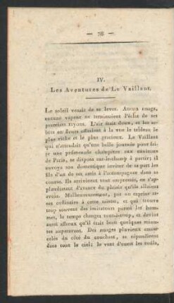 IV. Les Aventures de Le Vaillant.
