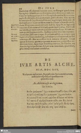 De Iure Artis Alchemiae