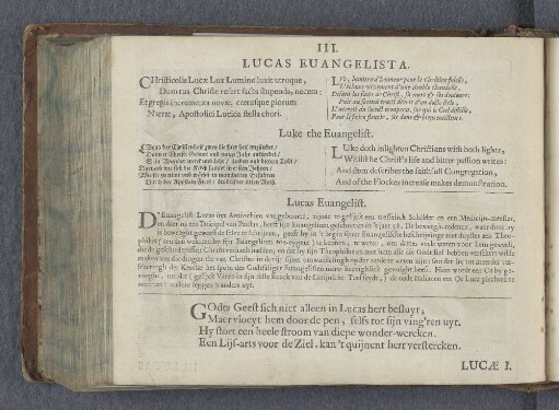 III. Lucas Euangelista. Luke the Euangelist. Lucas Euangelist.