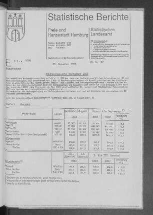 Bauhauptgewerbe September 1993 : Lfd. Nr. 37