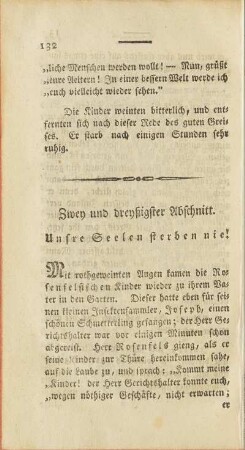 Zwey und dreyßigster Abschnitt. Unsre Seelen sterben nie!