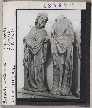 Rottweil: Lorenzkapelle, Turm, Apostel vom Hauptportal
