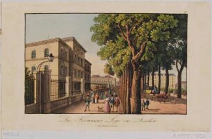 Das Logenhaus der Dresdner Freimaurerlogen an der Ostraallee gegenüber dem Zwingerteich in Dresden
