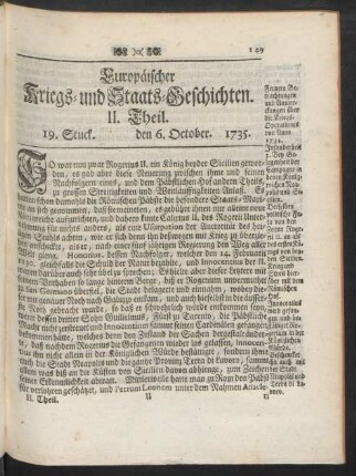 19. Stuck. den 6. October. 1735.