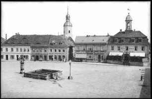 Radeburg. Markt mit Ratskeller und Ladengeschäften