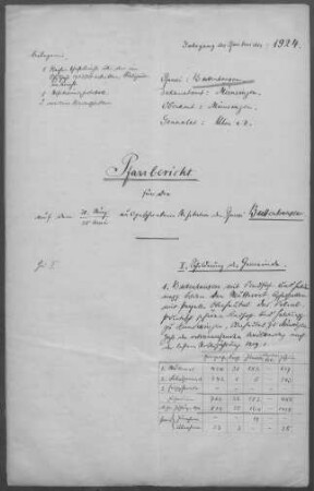Buttenhausen-Apfelstetten: Pfarrbericht 1924