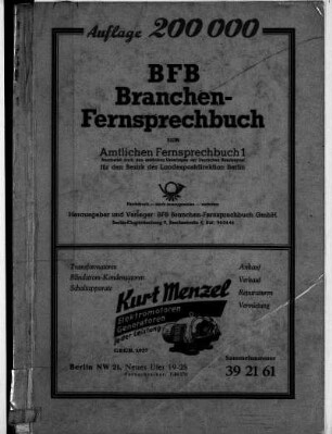 1962/1963: Amtliches Fernsprechbuch für den Bezirk der Landespostdirektion Berlin