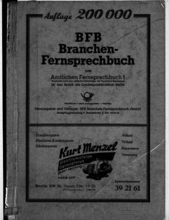 1962/1963: Amtliches Fernsprechbuch für den Bezirk der Landespostdirektion Berlin