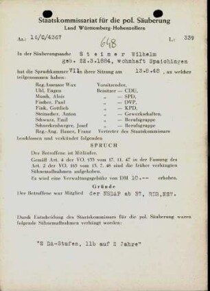 Steiner, Wilhelm