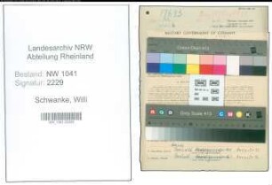 Entnazifizierung Willi Schwanke , geb. 09.08.1903 (Handelsvertreter)