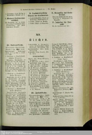 XI. Kirchen