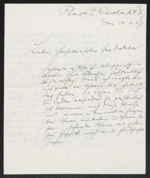 Brief von Hannes M. Avenarius an Gerhart Hauptmann