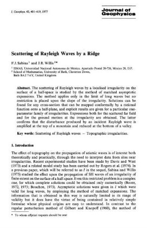 Scattering of Rayleigh waves by a ridge