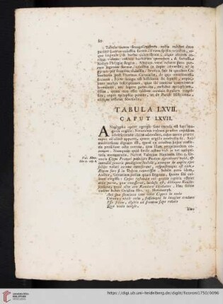 Tabula LXVII. Caput LXVII