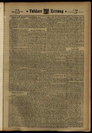 Zweite Ausgabe vom Freitag, den 19. April 1912.