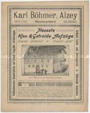 Neueste Heu- und Getreide-Aufzüge