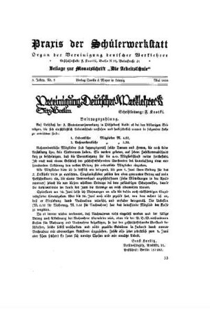 Praxis der Schülerwerkstatt