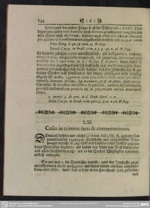 LXI. Casus in crimine furti & comminationis