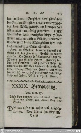 XXXIX. Betrachtung. Luc. 2. v. 37.