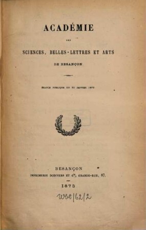 Séances publiques. 1873