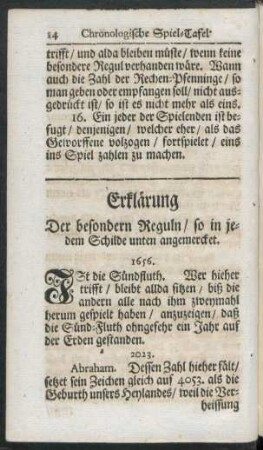 Erklärung Der besondern Reguln/ so in jedem Schilde unten angemercket.