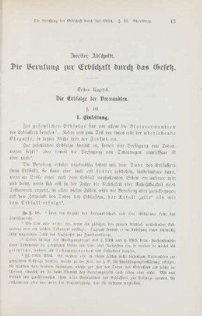 Zweiter Abschnitt. Die Berufung zur Erbschaft durch das Gesetz