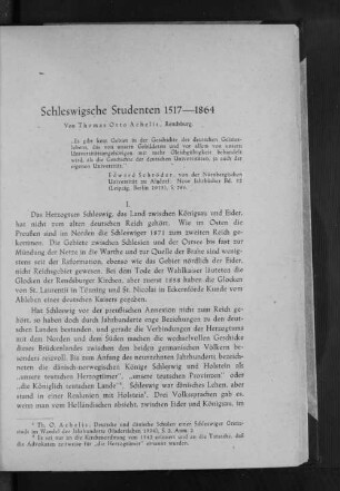Schleswigsche Studenten 1517-1864