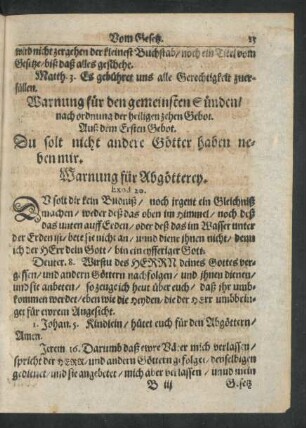 Warnung für den gemeinsten Sünden/ nach ordnung der heiligen zehen Gebot.