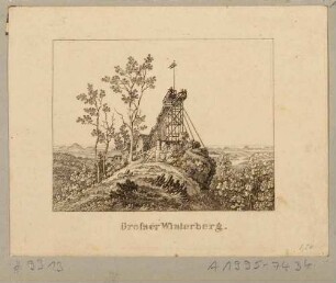 Der Aussichtsturm auf dem Großen Winterberg in der Sächsischen Schweiz, aus Andenken an die Sächsische Schweiz von C. A. Richter 1820