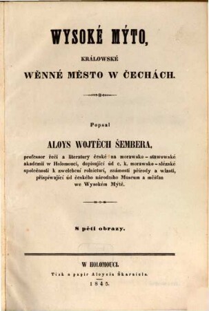 Wysoké Mýto, králowské wěnné město w Čechách