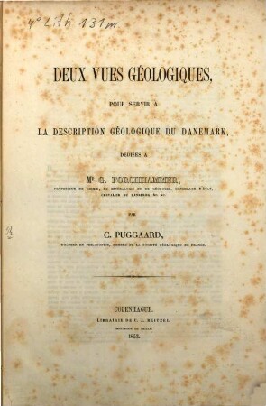 Deux vues géologiques pour servir à la déscription géologique du Danemark