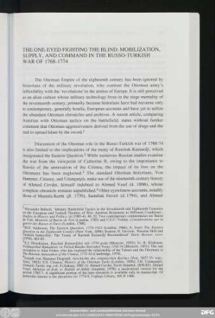 The One-Eyed Fighting The Blind: Mobilization, Supply, And Command In The Russo-Turkish War Of 1768-1774