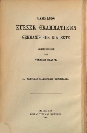 Mittelhochdeutsche Grammatik
