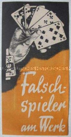Illustriertes Propagandaflugblatt aus der DDR für die Verbreitung in der Bundesrepublik zur Volksbefragung gegen die Remilitarisierung
