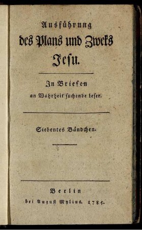 Siebentes Bändchen.