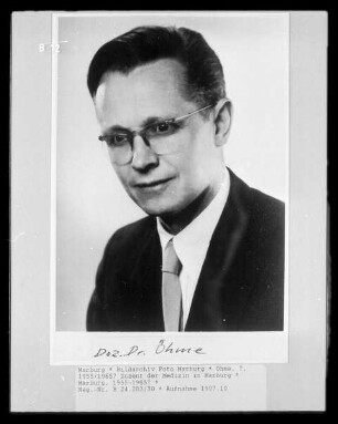 Öhme, ?, 1955/1965? Dozent der Medizin in Marburg