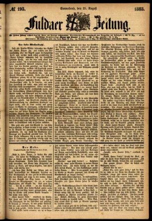 Ausgabe vom Samstag, den 25. August 1883.