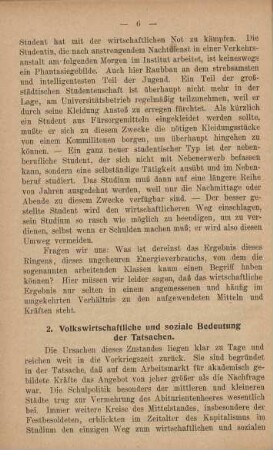 2. Volkswirtschaftliche und soziale Bedeutung der Tatsachen