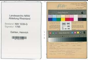 Entnazifizierung Heinrich Gahlen , geb. 16.08.1911 (Angestellter)
