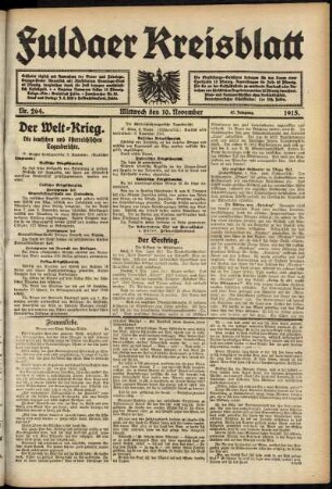 Ausgabe vom Mittwoch, den 10. November 1915.