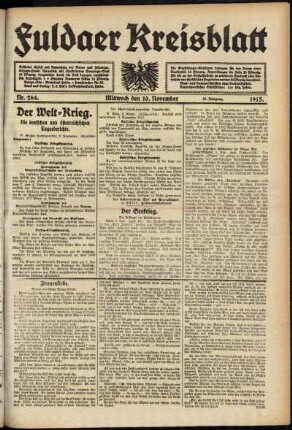 Ausgabe vom Mittwoch, den 10. November 1915.