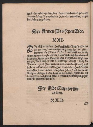 Der Eidt Curatorum ad litem. XXII.