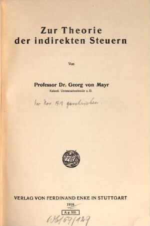 Zur Theorie der indirekten Steuern