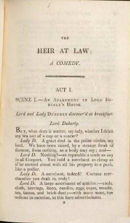 The heir at law : a comedy, in five acts