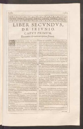 Liber Secundus, De Ieiunio.