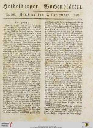 Heidelberger Wochenblätter