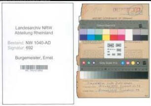Entnazifizierung Ernst Burgemeister , geb. 15.09.1913 ()